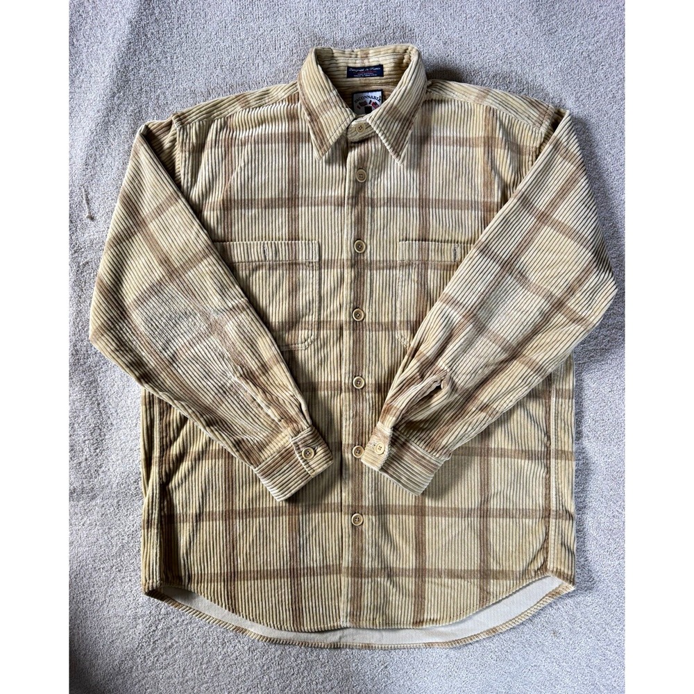 Vintage 1998 Façonnable Albert Goldberg Plaid Corduroy Shirt Men's M 90s